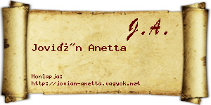 Jovián Anetta névjegykártya